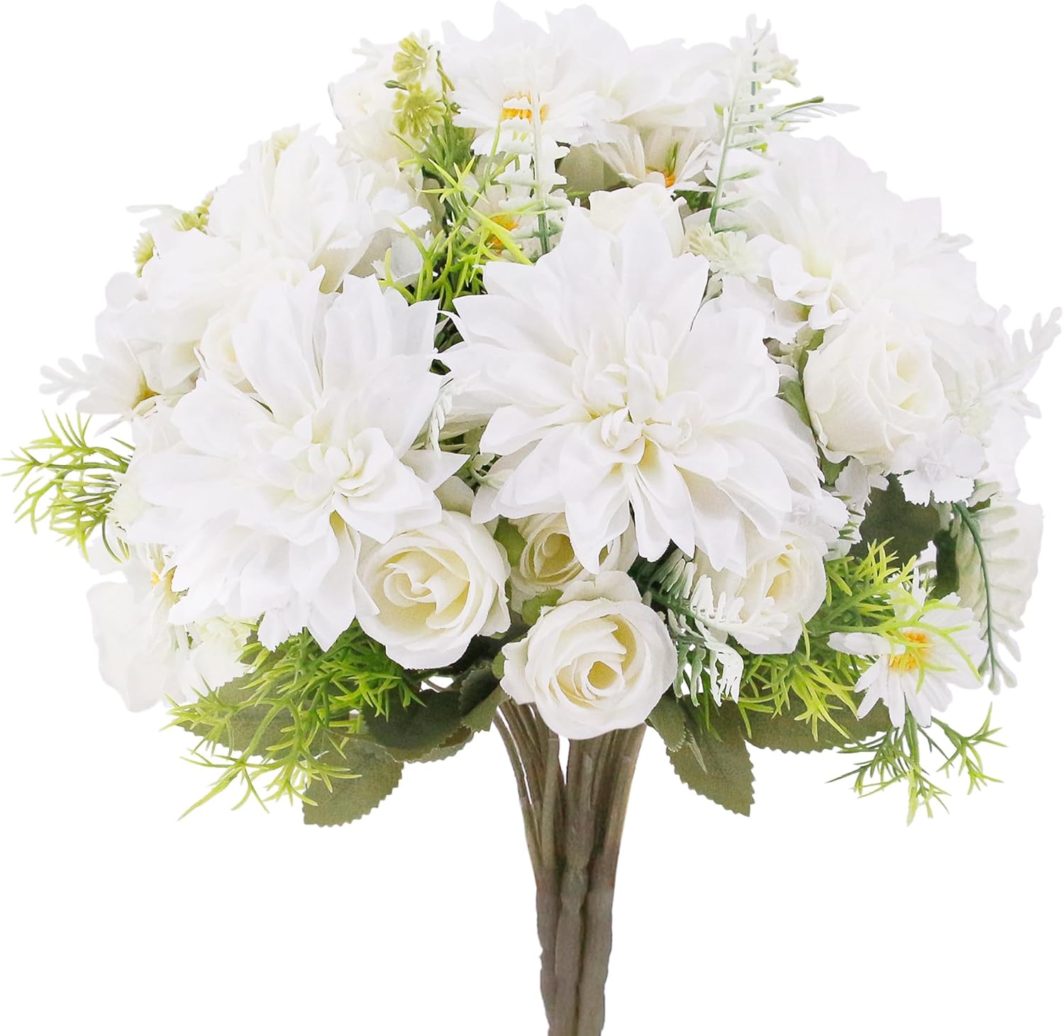 

1/4PCS Artificial Rose Flowers Wedding Home Room Decor Bridal Bouquets Garden Fake Silk Dahlia Hydrangeas Vases Outdoor Art Wall 1PC білий