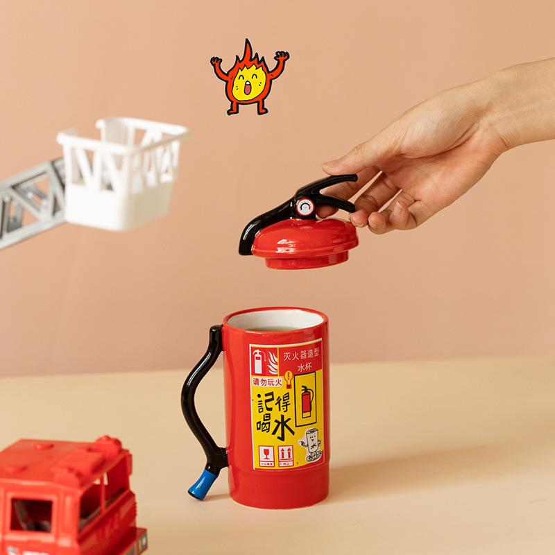 Creative Fun Fire Extinguisher Ceramic Cup Cute Characteristic Fire Hydrant Home Office Mug