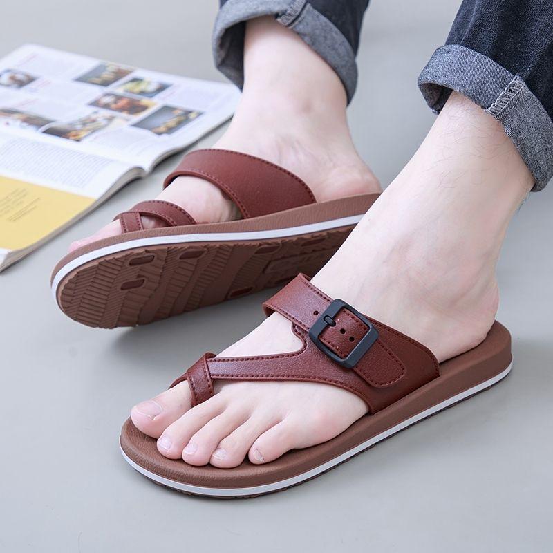 Men's Summer Outdoor Stylish Thick Sole Versatile Non-Slip Casual Thong Flip Flops Beach Shoes