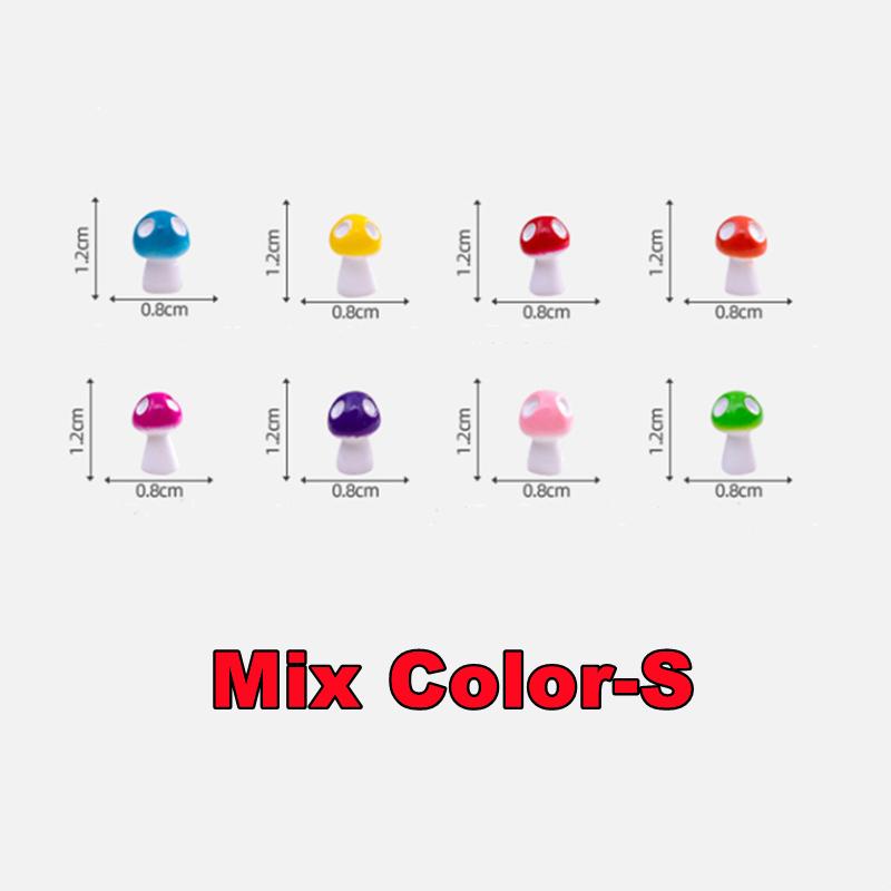 New 10-80PCS Mini Resin Mushroom 8 Colors Small Mushrooms for Dollhouse Decor Micro Fairy Garden Landscape Aquarium Tiny Toys