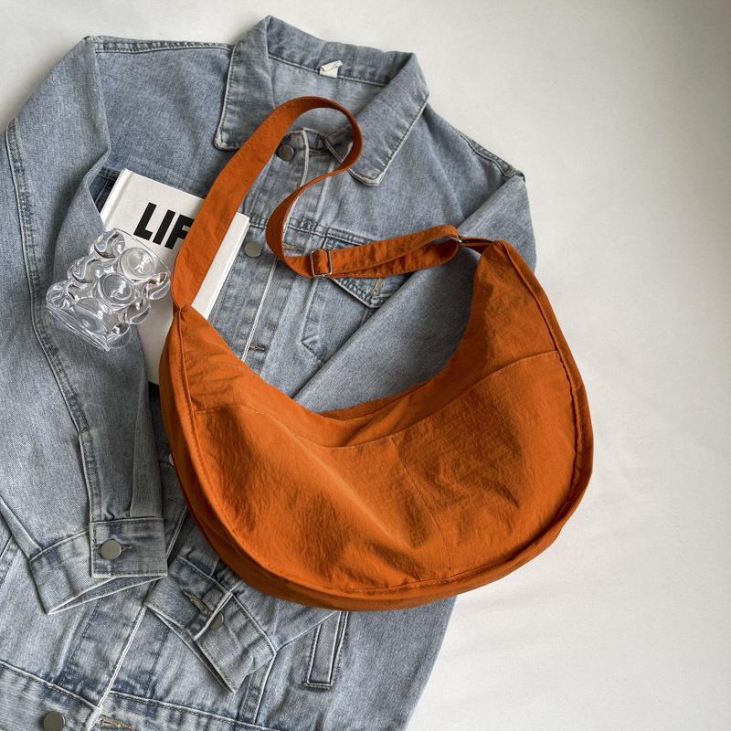 

Большая вместительная сумка для пельменей, женская школьная сумка 2025 года, новая легкая сумка-мессенджер, универсальная сумка через плечо для почтальона оранжевый