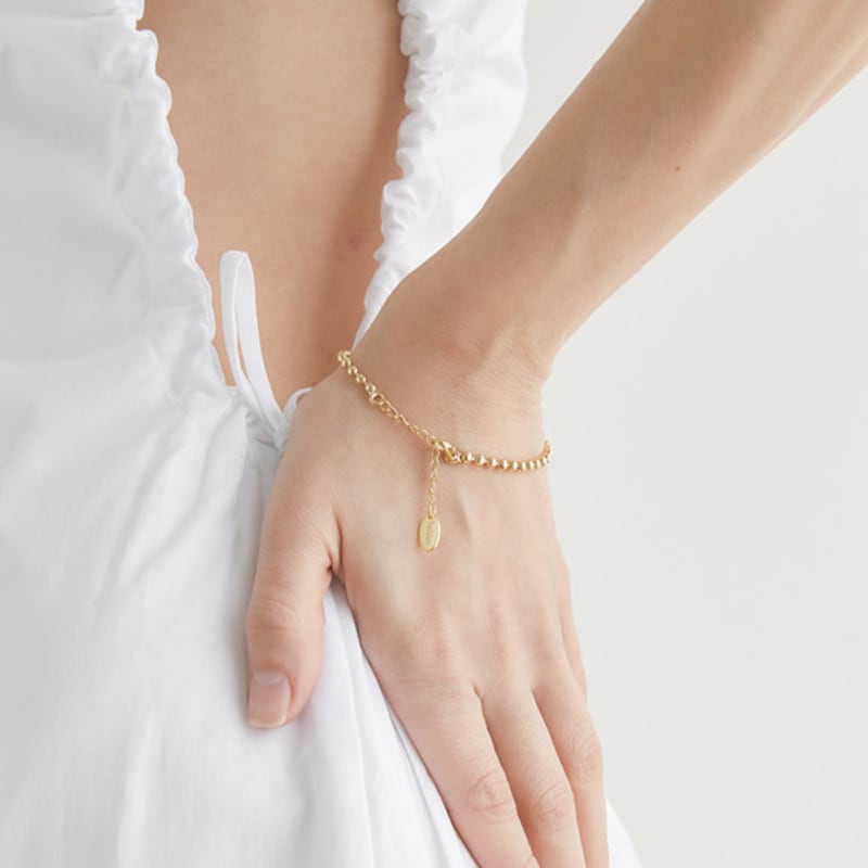 Halden Small Beads Chain Bracelet (W007_gold)