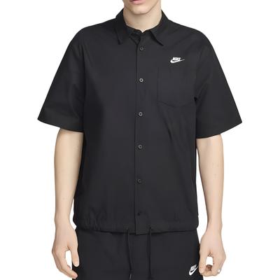 Club Short-Sleeve Oxford Button-Up Shirt Men Shirts Black FN3902-010