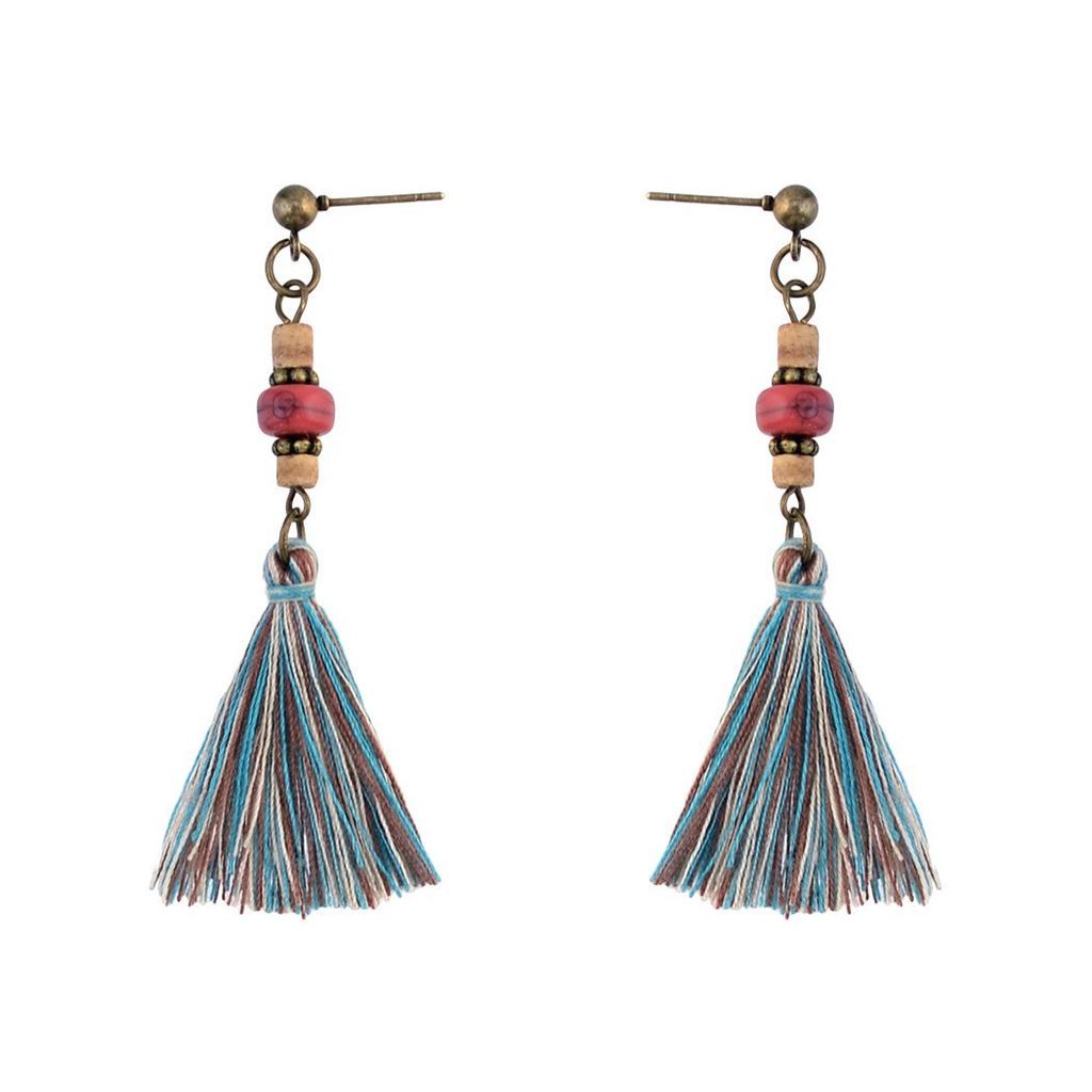 Popular earrings, European and American creative alloy earrings, bohemian round oil drop earrings, ethnic style jewelry