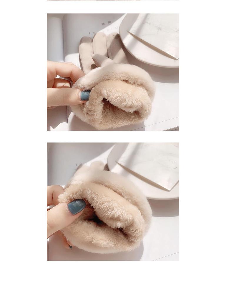 Women's Thick Warm Touchscreen Gloves: Velvet-Lined for Driving, Cycling & Skiing, Cotton & Imitation Cashmere, Perfect for Autumn & Winter.