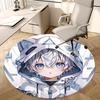 1pc Anime Design Round Carpet for Office Chair Mat, Non Slip Rug Home Decor, Living Room, Bedroom
