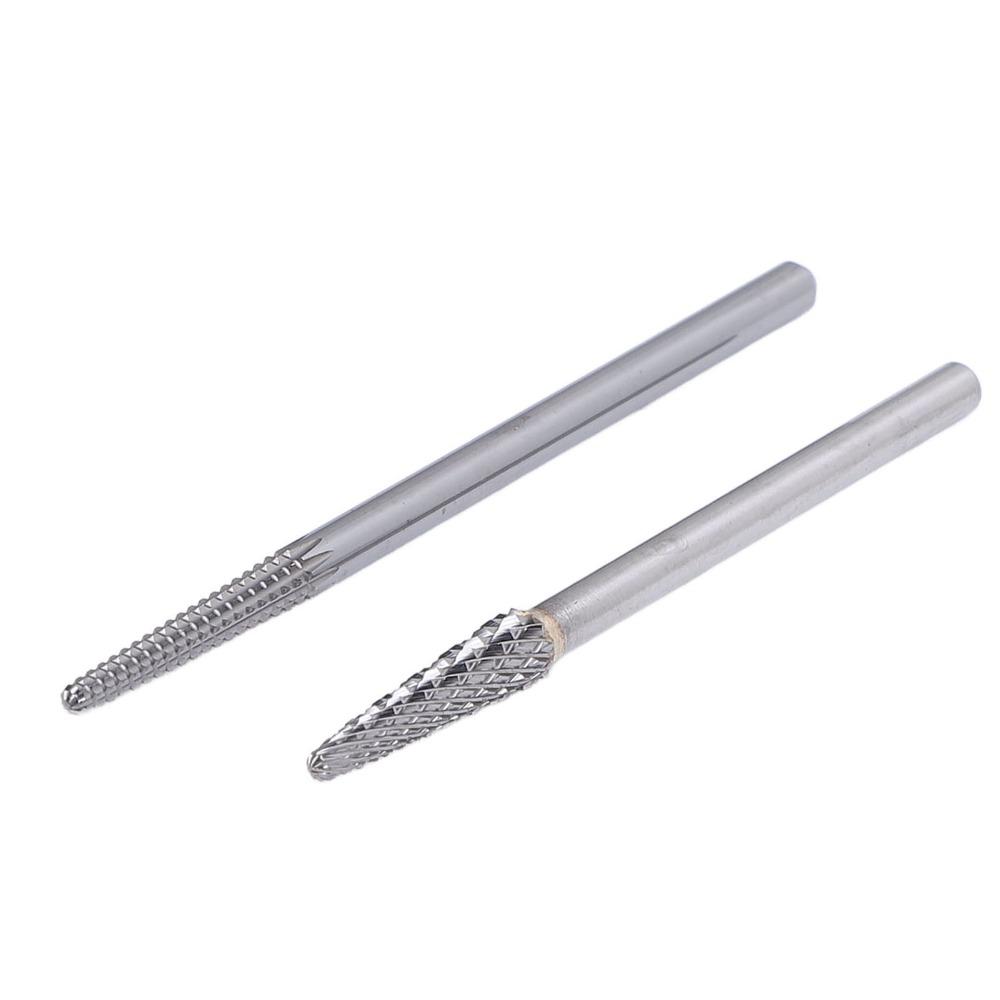 2PCS Needle Nail Drill Bits Multi-Function Cuticle Cleaner Bits Manicure Drill Head  Home Manicure
