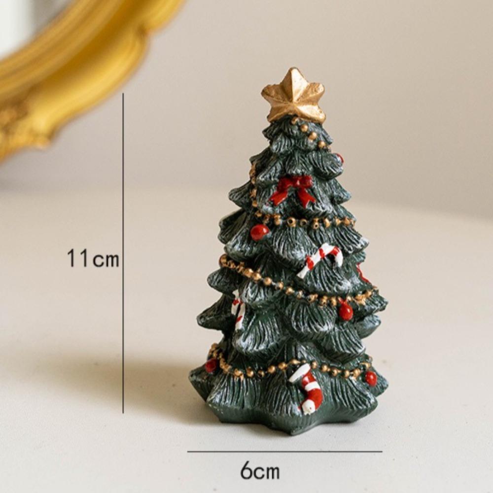 Mini Desktop Resin Small Christmas Tree Ornament Christmas Atmosphere Decoration Gift Ins Po Props Holiday Decoration Supply