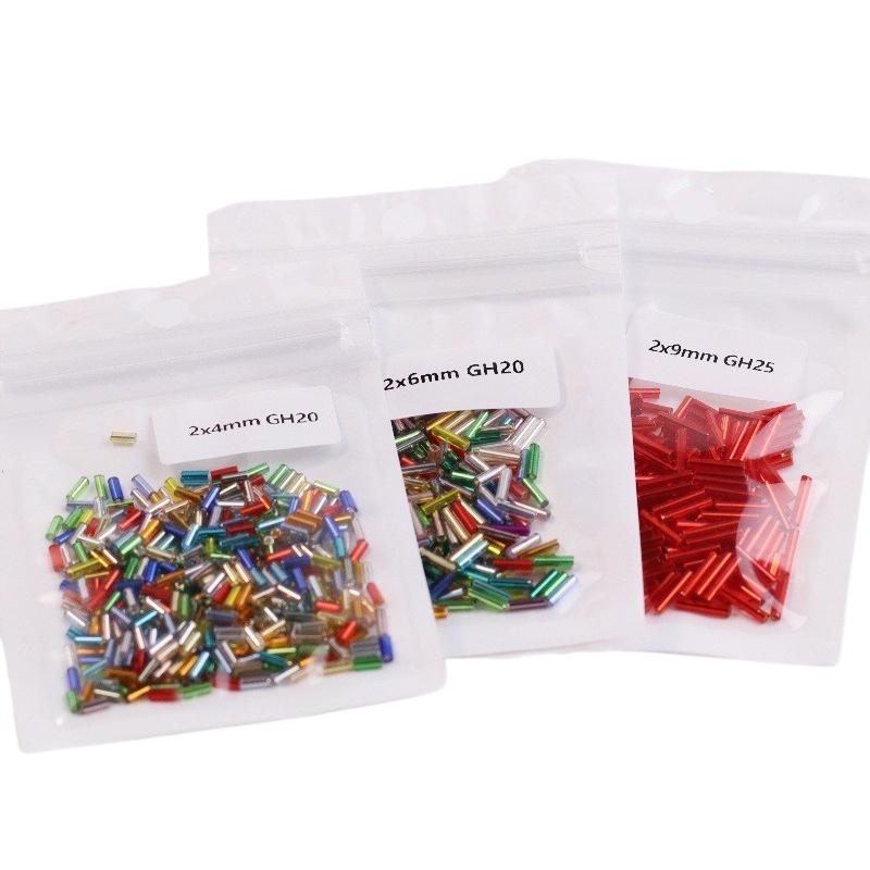 2x6mm Colorful Silver Core Czech Glass Seed Bugle Beads Tube Spacer Beads For Jewelry Making Garment Sewing Accessory