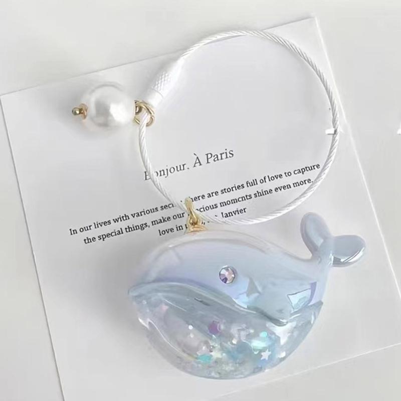 Whale Keychain Marine Life Animal Keychains for Car Bag Keyring Personality Key Chain Charm Jewelry Valentines Day Gift