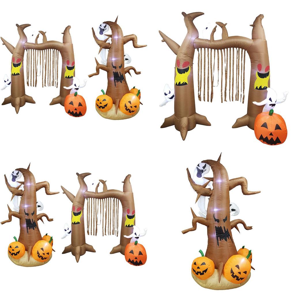 Eye-catching Halloween Inflatable Ghost Doll Arch With Brilliant Led Lights For Your Garden