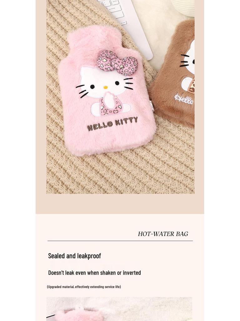 Leopard Print Hot Water Bottle - Explosion-Proof, Thickened, Cute Design for Abdominal Comfort.