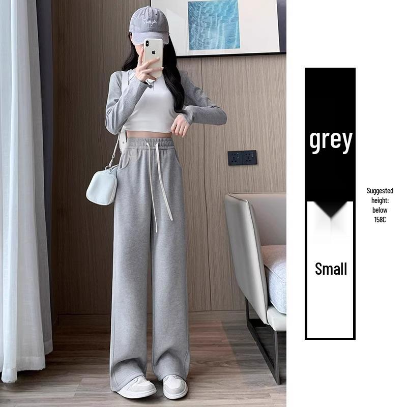 145 Narrow Women's High Waist Wide Leg Banana Sweatpants - New 2025 Petite Casual Straight Leg Pants.