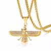 Ahura Mazda Zoroastrien Farvahar Pendentif Collier à Ailes Acier Inoxydable Medyan religi Achaemenian Bijoux Homme