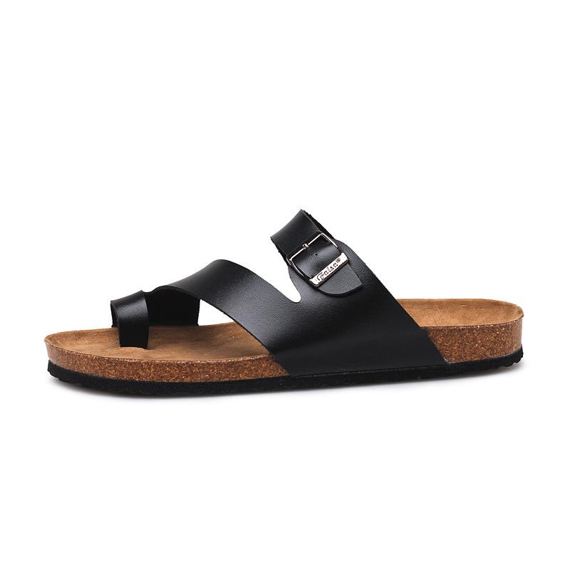 Men's Korean Style Cork Slip-On Sandals - Casual Summer Beach Flip Flops.