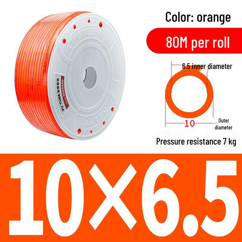 Pressure-Resistant Explosion-Proof PU Air Hose - Flexible, High-Pressure Air Pump Compressor Hose, Transparent Pneumatic, 6MM/12MM.