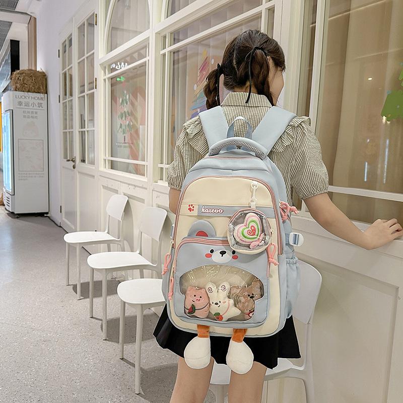 Schoolbag: Schoolbag, new Korean style pain bag for girls, INS style single shoulder bag, Japanese versatile backpack for middle and high school