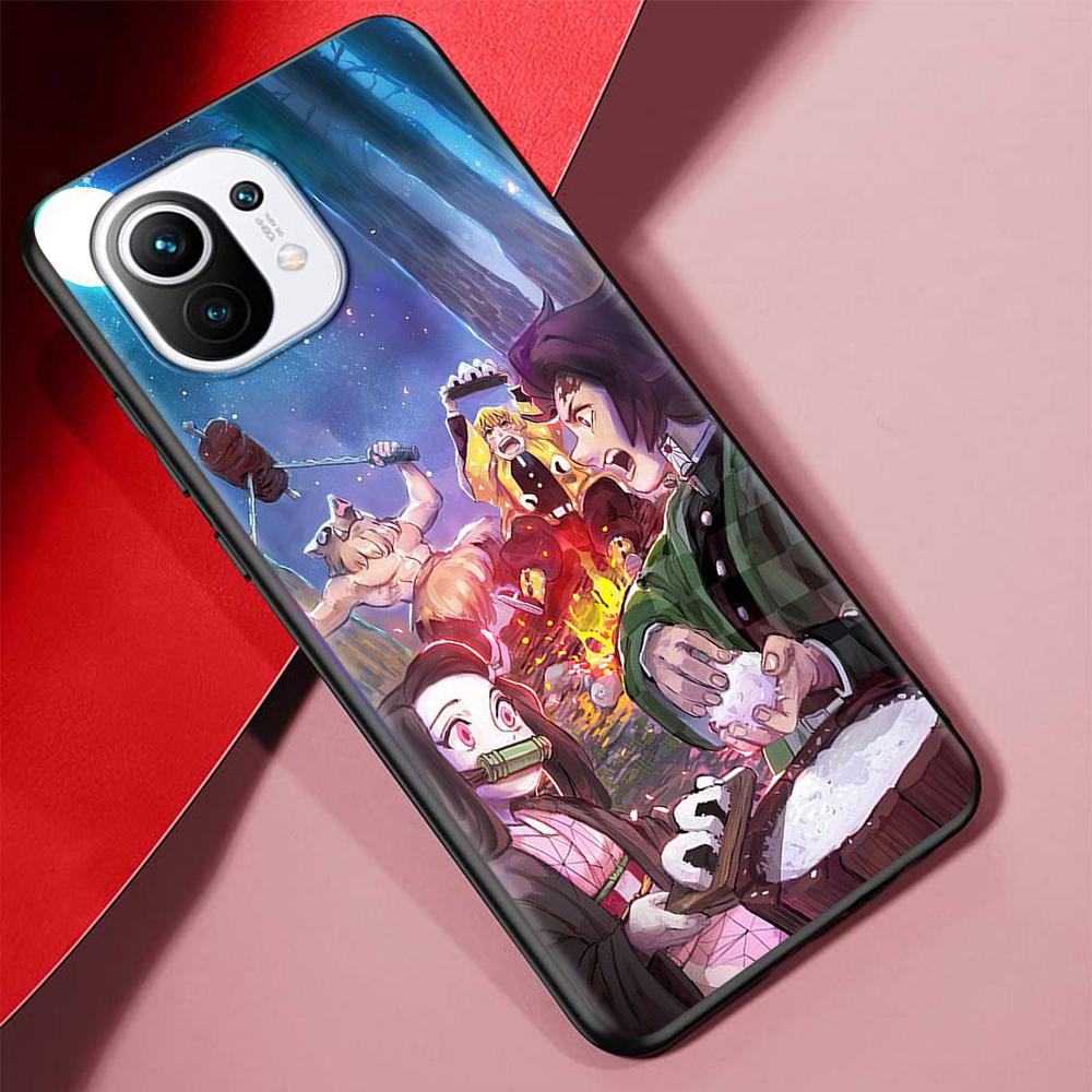 

Чехол Kimetsu No Yaiba Demon Slayer Anime для Xiaomi Poco X3 NFC M3 Mi 11 Lite 5G 12X 11T 10T 12 Pro 9T Note 10, черный мягкий чехол Xiaomi Mi A2 Lite