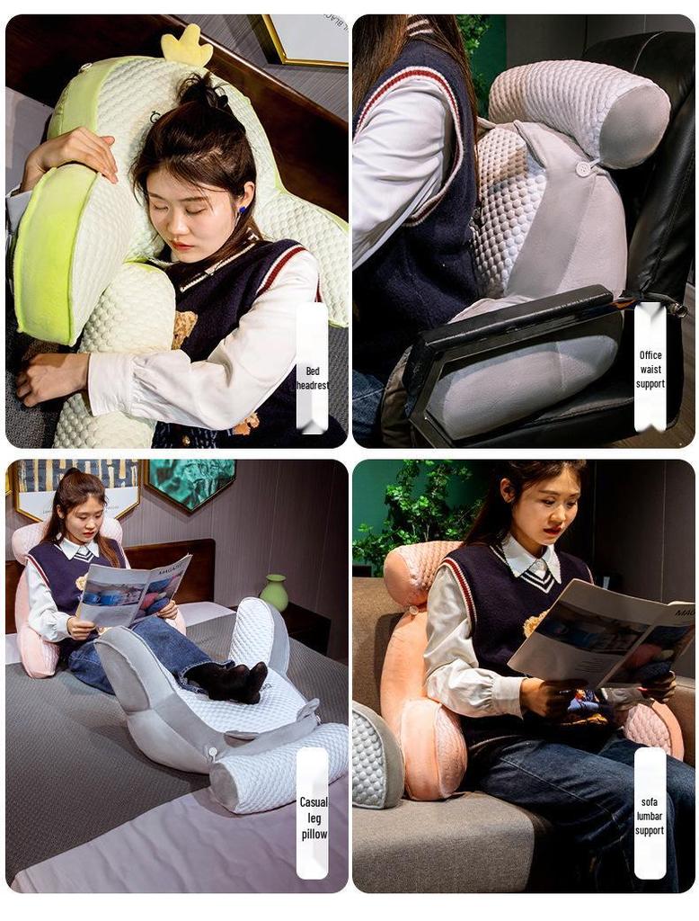 Ice Bean Latex Large Soft Backrest Pillow for Bed – Dormitory Reading & Lumbar Support