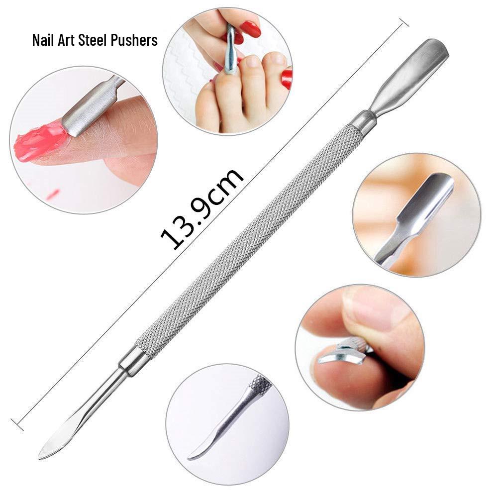 Stainless Steel Nail Care Set: Clipper, File, Cuticle Nipper, Ingrown Corrector, Pliers, Knife