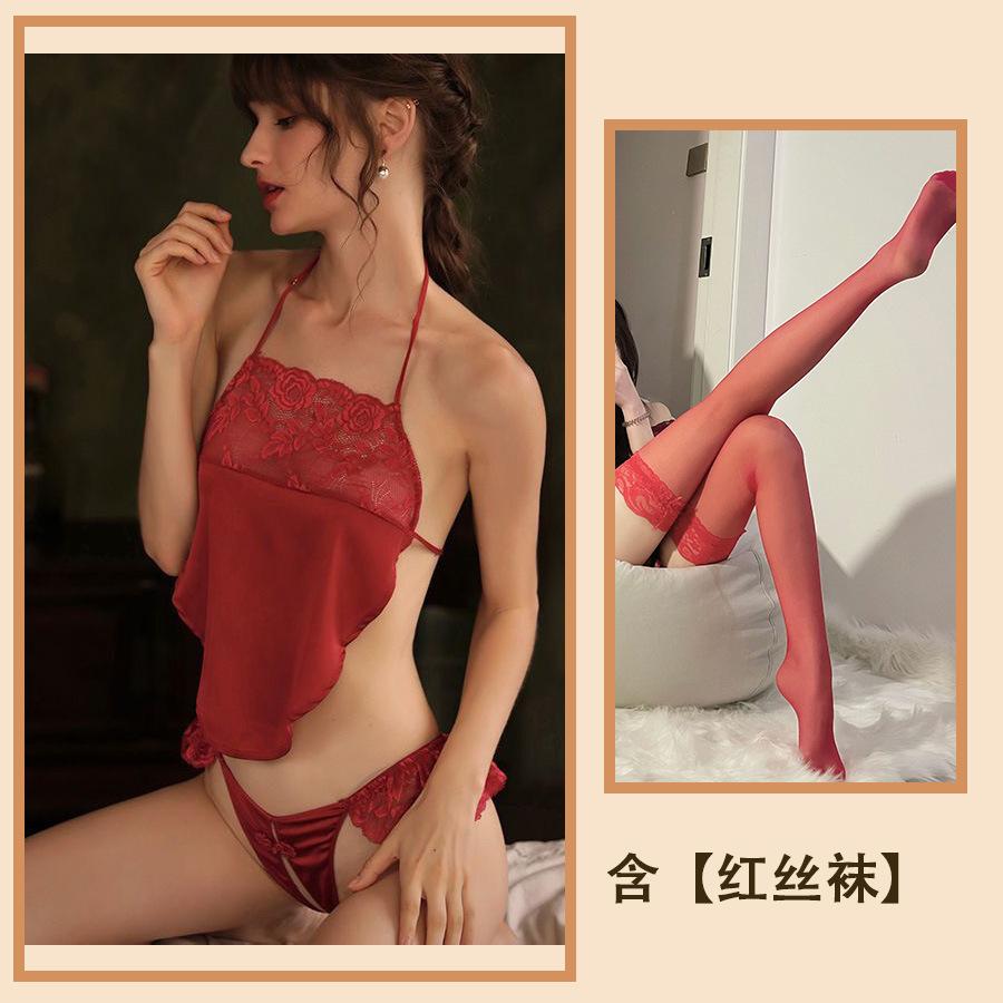 Sexy Dessous Sexy Retro Spitze Verführung Bauchtasche Leidenschaft Pyjama Offen zum Schnüren Uniform Anzug