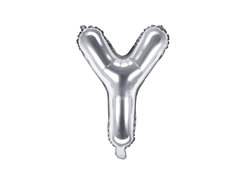 Balon Foliowy Litera "Y" Srebrny 35 Cm
