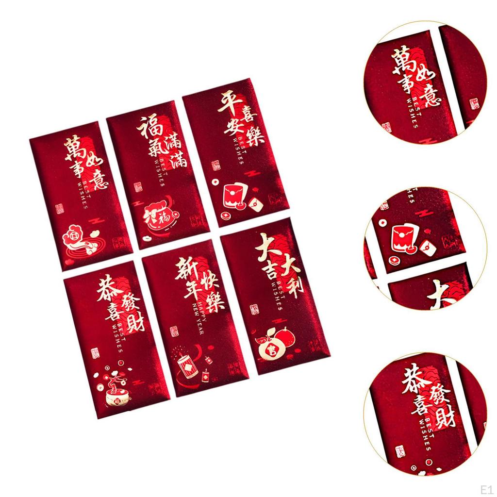 Chinese Year Red Envelopes, Traditional Hong Bao Packets for The