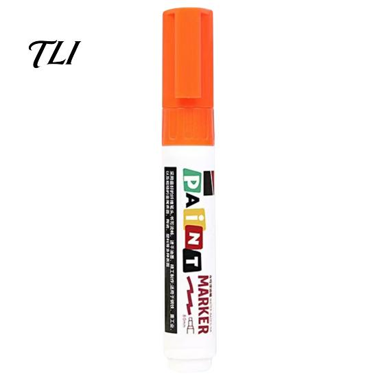 Plastic Surface Paint Pens 12 Colors Flat Tip Marker, Oil Based Broad Pen for Metal Tire Steel Glass Leather, Waterproof Quick Dry Touch Up