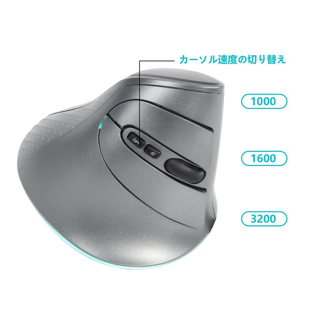 Vertical Bluetooth USB Large USB 7 3200 Cursor RGB Ergonomic Compatible with Mac Windows 8 and and Android Tablets Mouse, 5.1, Wireless, 3-Mode,