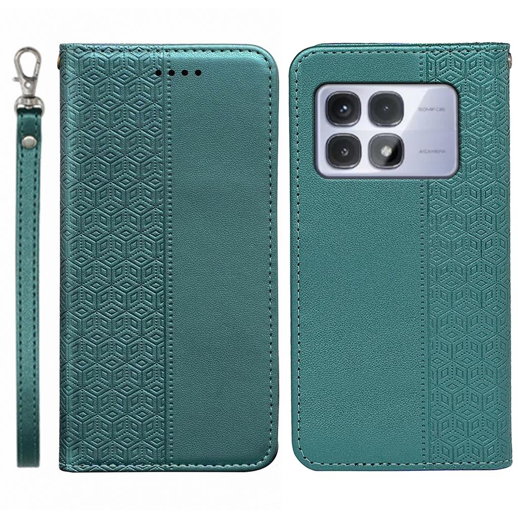 For Xiaomi Redmi K70 Ultra Wallet Phone Case Strong Magnetic Checkered Pattern Imprint Leather Flip Cover