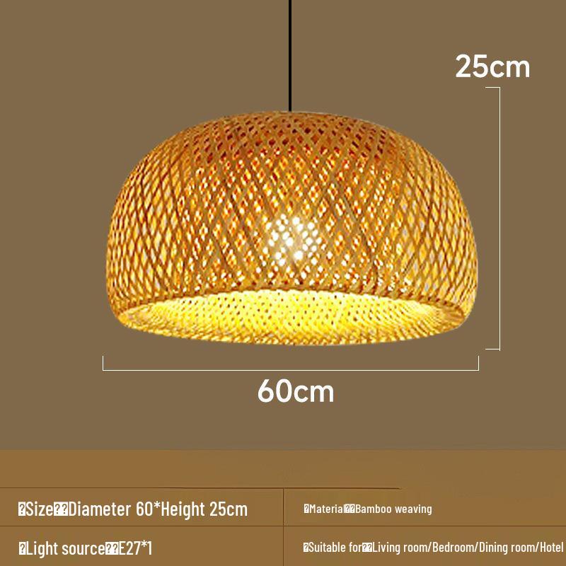 Bamboo Woven Pendant Light: Creative Pastoral Art for Study, Bedroom, Hallway, or Balcony