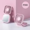Outdoor Pocket Fan Usb Rechargeable With Vanity Mirror Desktop Square Mute Neck Fan Hanging Folding Handheld Portable Mini Fan