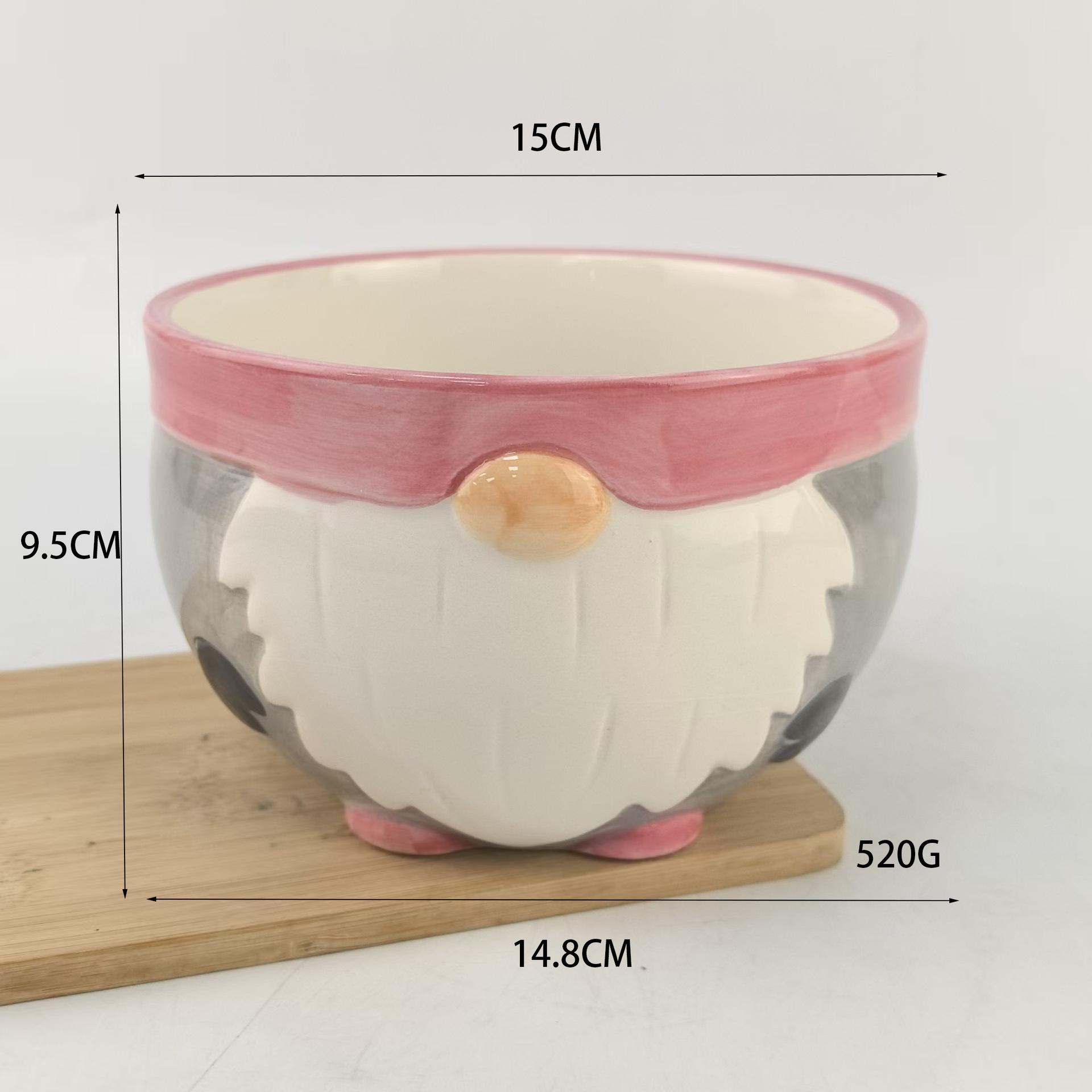 

Рождественская керамическая миска Рождественская чашка Керамическая чашка Рельефная кружка с Санта-Клаусом Набор мисок Чашка для воды из белого фарфора Хороший вид 401-500ml