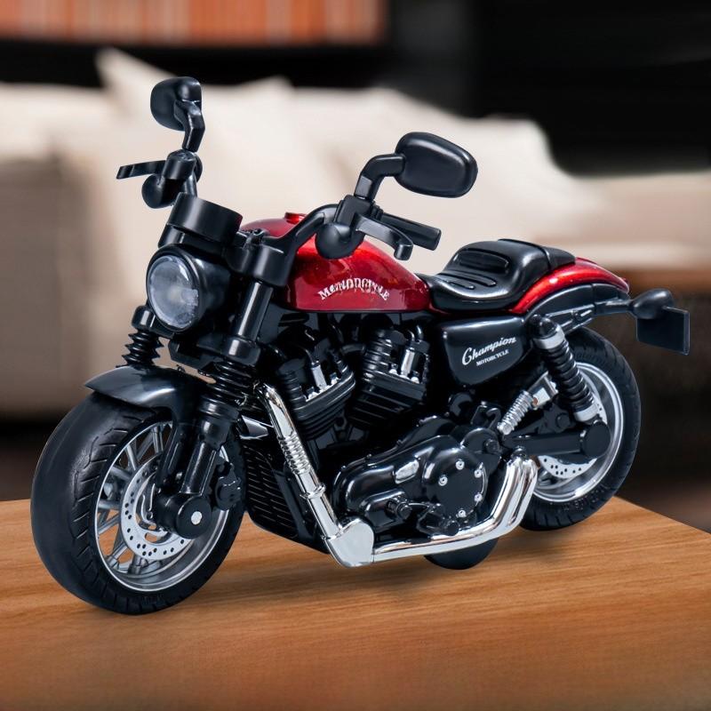 Alloy Inertia Motorcycle Model With Alloy And Plastic Materials For Kids Collectors