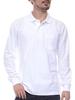 [T-shirt.st] Long-sleeved Polo Shirt, Plain, Pique Knit, UV Protection, 5.8oz, Men's, White, Size LL