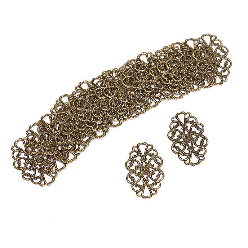 20Pcs Filigree Flower Wraps Connectors Crafts Decoration Diy Findings Jewelry