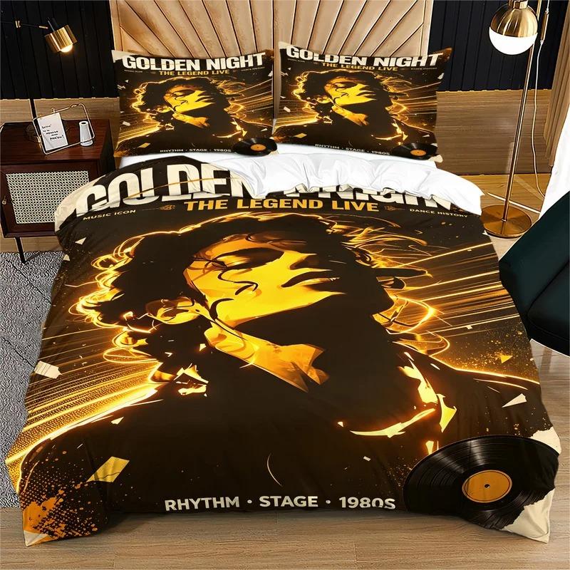 NEW Exquisit Icon Michael Jackson Bedding Set Twin Queen Size Duvet Cover Pillowcase adults Boy Girl Home Textileextile full siz