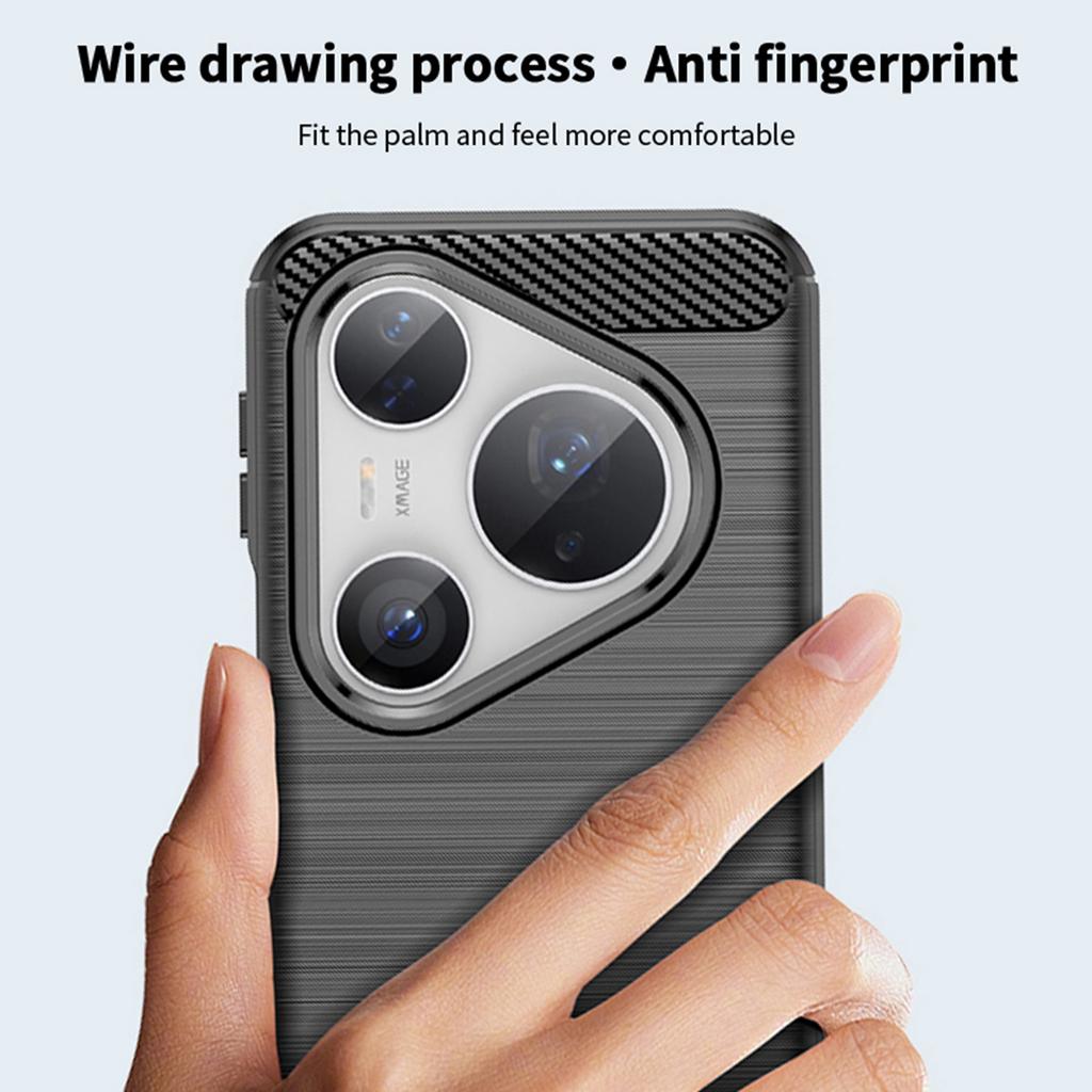 Pro Huawei Pura 80 Pro Zadní kryt MOFI Kartáčovaná textura Uhlíkové vlákno Měkké TPU pouzdro