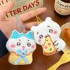 Cute Cartoon Plush Doll Pendant Lovely Stuffed Bunny Keyring Couple Key Holder Bag Hanging Decoration Best Friend Gifts