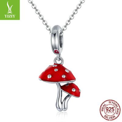 Accessories Mushroom 9 Silver Pendant Diy Beaded Bracelet Women'S Necklace Silver Accessories Scc1060