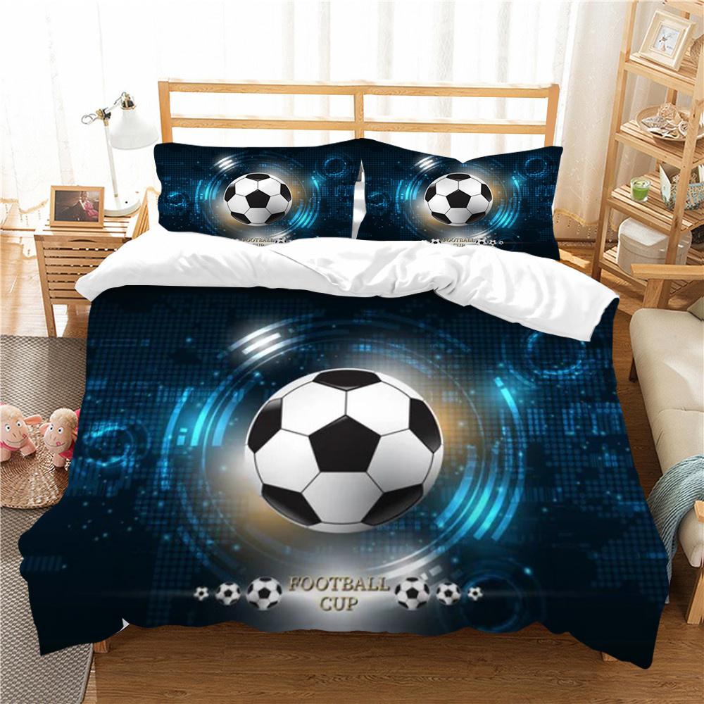 Gorący bubel wzór piłkarski zestaw narzut na pościel piłka nożna zestaw narzut na łóżko sportowe nastolatki pojedynczy rozmiar tekstylia domowe mikrofibra luksusowe zestawy pościeli
