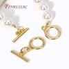 Brass Round OT Clasp For DIY Jewellery Crafts 18K Gold Plated End Beads Toggle Clasp For Bracelet Necklace Making Supplies