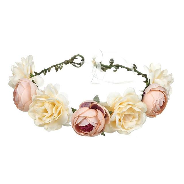 Silver Color Handmade Pearl Flower Headband Bridal Wedding Crown Hair Accessories Hair Band Tiara Crystal Headpiece Hair Jewelry