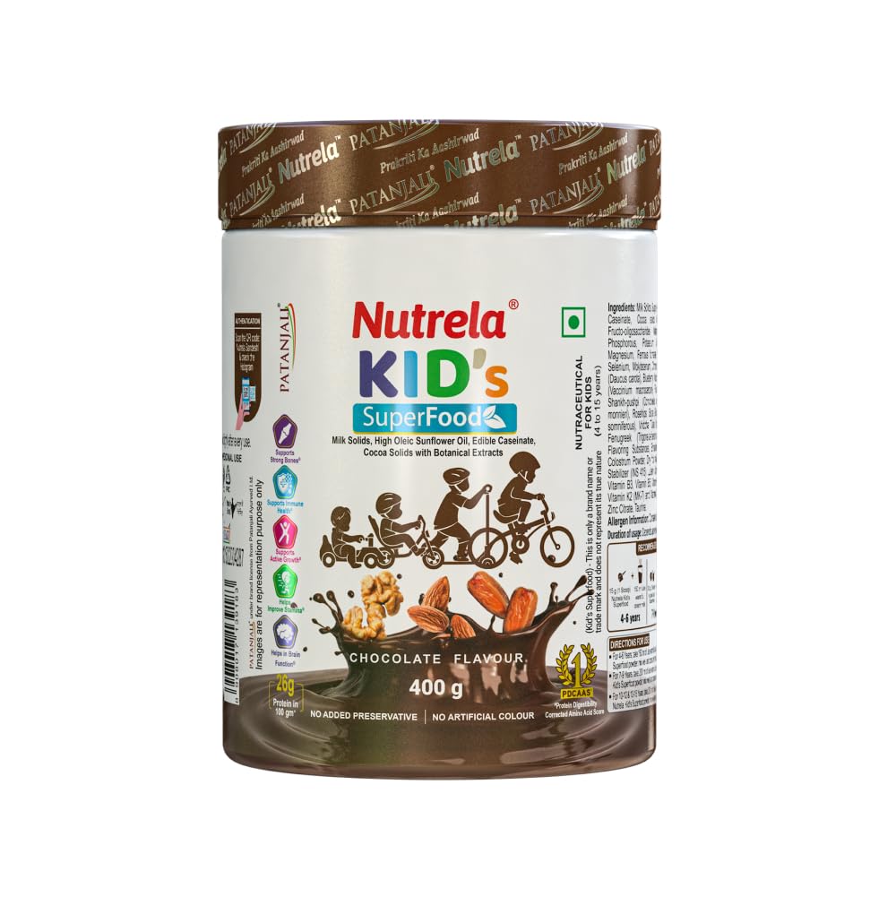 Nutrela Kids Protein Powder Chocolate Flavor 400 G Nutritional Drink Mix For Growing Children Daily Nutrition Support