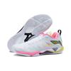 New LiNing Anti Slip Wear Resistant Breathable Lightweight Rebound Low Top Badminton Shoes Unisex White Pink AYAU007-2