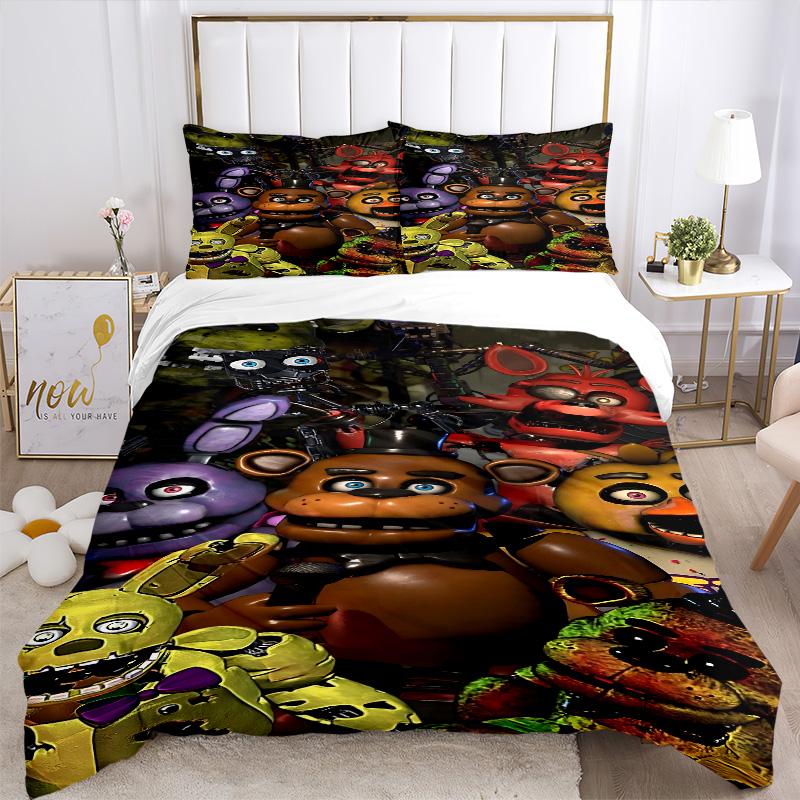 Five Nights Freddy'S Characters Print 3Pcs Bedding Setduvet Cover With 2 Bedropillowcase Home Birthday Gift