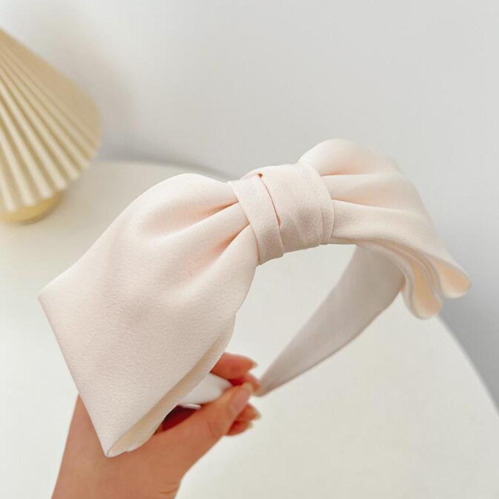 PROLY New Fashion Women's Hair Accessories Center Big Bowknot Headband Solid Color Turban Spring Headwear Hairband
