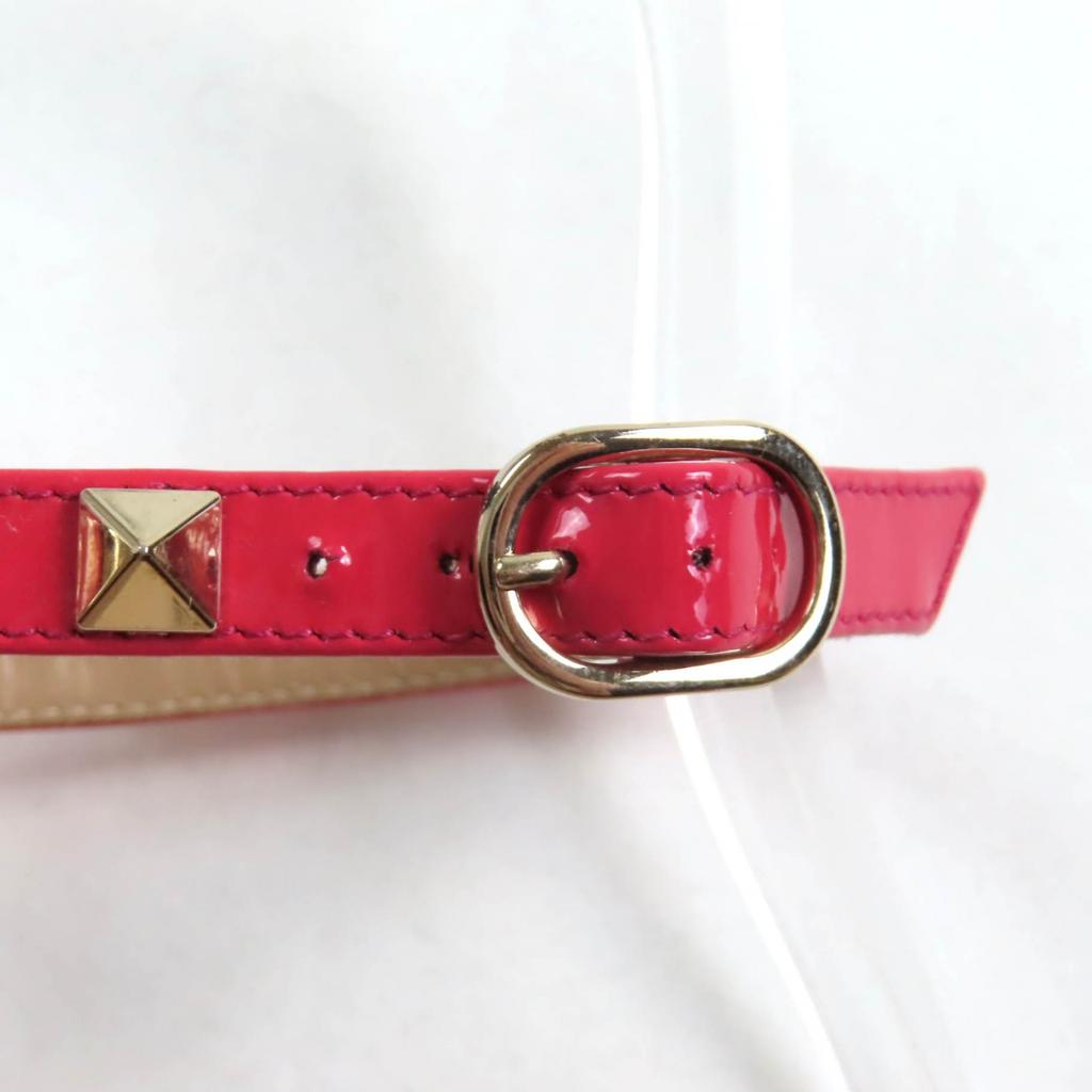 Excellent Valentino Garavani Sandals Rockstud ankle strap patent leather pink Used