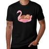 Chilling Sloth On Flamingo Float Tshirt Thanksgiving Day Tee Top