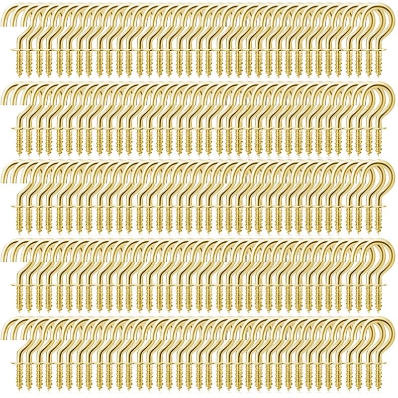 

100 шт., белая вешалка для кружки из нержавеющей стали, крючки для чашек, сверхмощные, простые в установке потолочные крючки для сада, кухни, комнаты Gold-20pcs